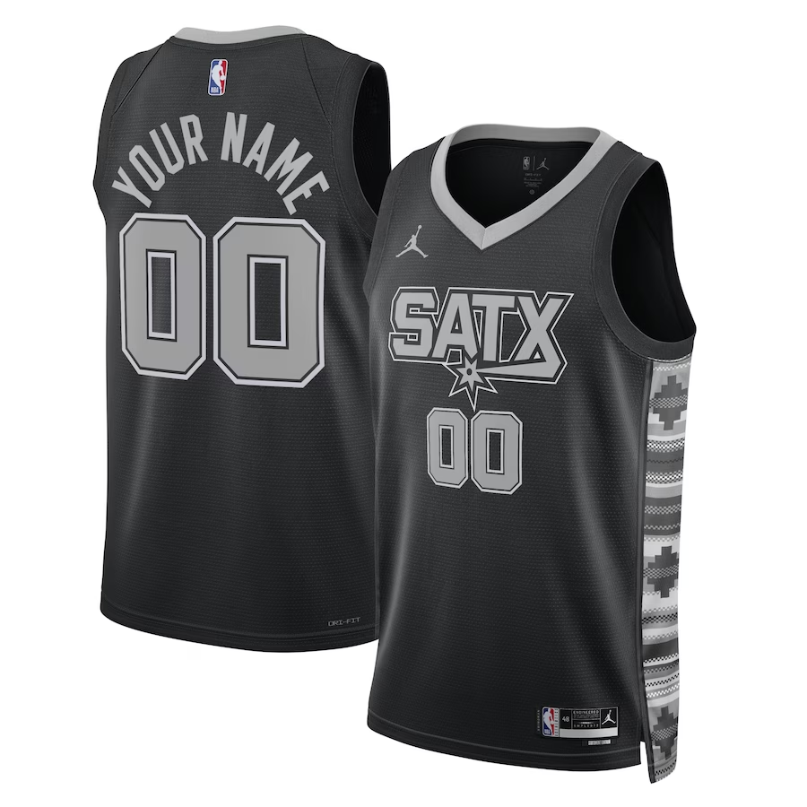 Men's San Antonio Spurs Black 2022/23 Swingman Custom Jersey1 - Statement Edition