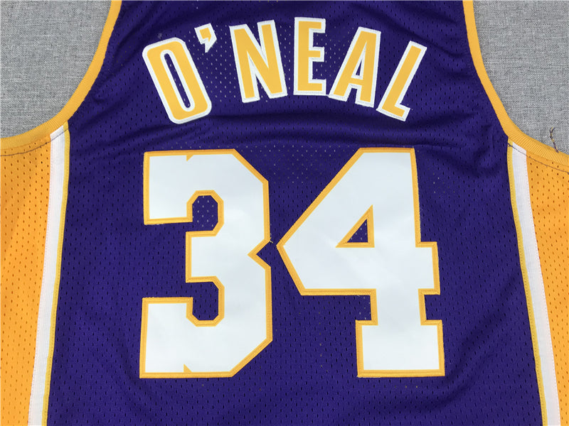 Men's Los Angeles Lakers Shaquille O'Neal #34 Purple 1999-00 Classics Jersey1