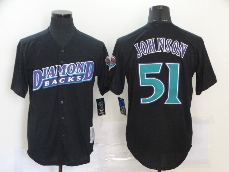 Men's Arizona Diamondbacks Randy Johnson #51 Black Replica Baseball Jersey1