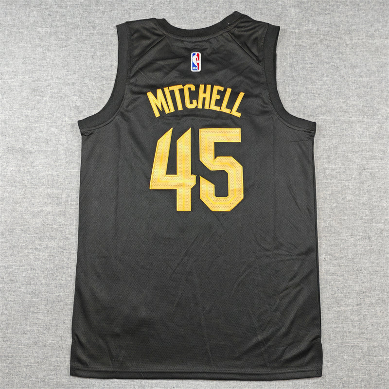 Men's Cleveland Cavaliers Donovan Mitchell #45 Black Swingman Jersey1 - Statement Edition