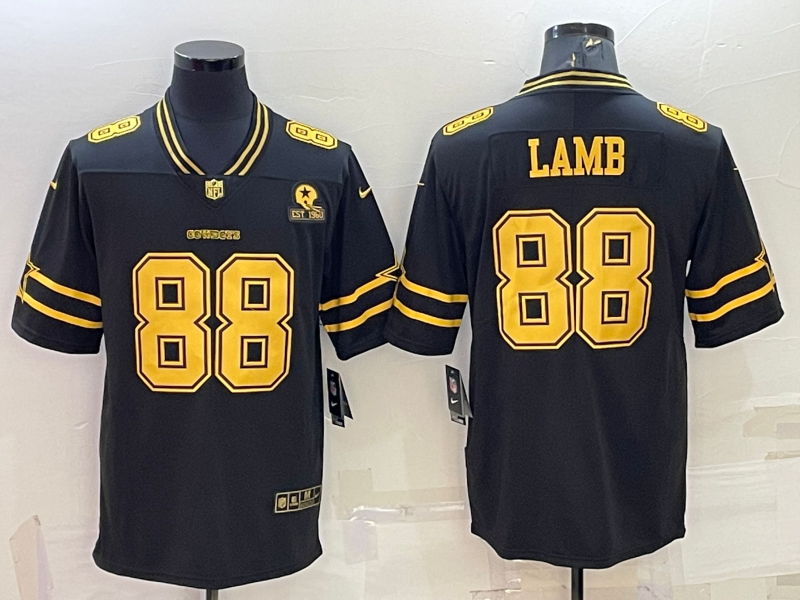 Men's Dallas Cowboys CeeDee Lamb #88 Black Team Game Jersey1