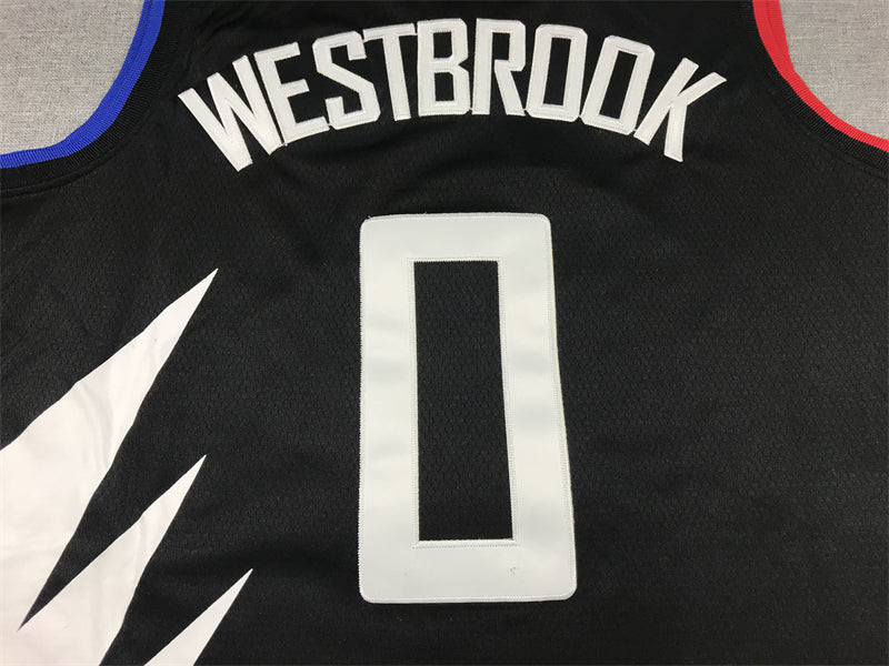Men's LA Clippers Russell Westbrook Jordan Brand Black 2022/23 Statement Edition Swingman Jersey1