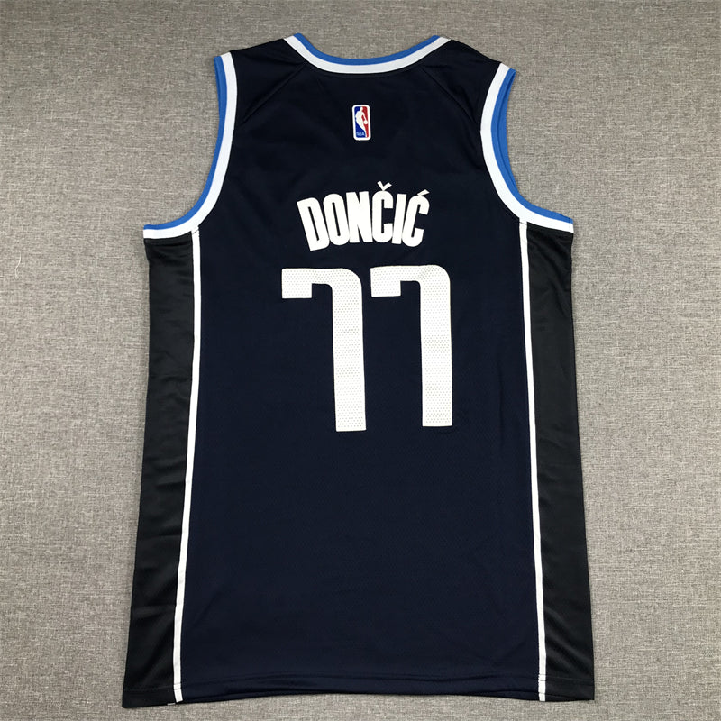 Men's Dallas Mavericks Luka Doncic #77 Navy 2022/23 Statement Edition Swingman Jersey1