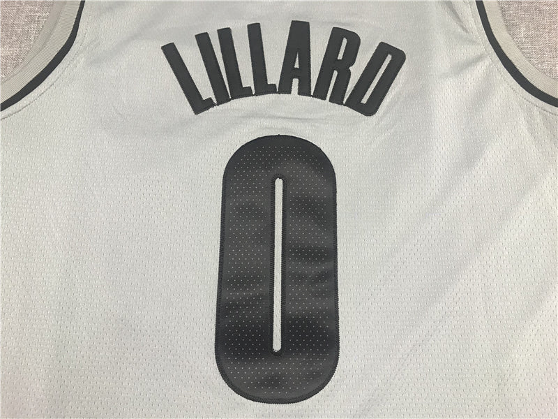 Men's Portland Trail Blazers Damian Lillard #0 NBA Gray Swingman Jersey1