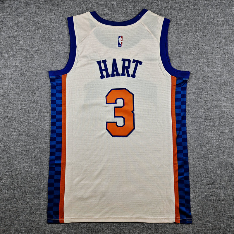Men's New York Knicks Josh Hart #3 Cream 2025/26 Game Jersey - City Edition