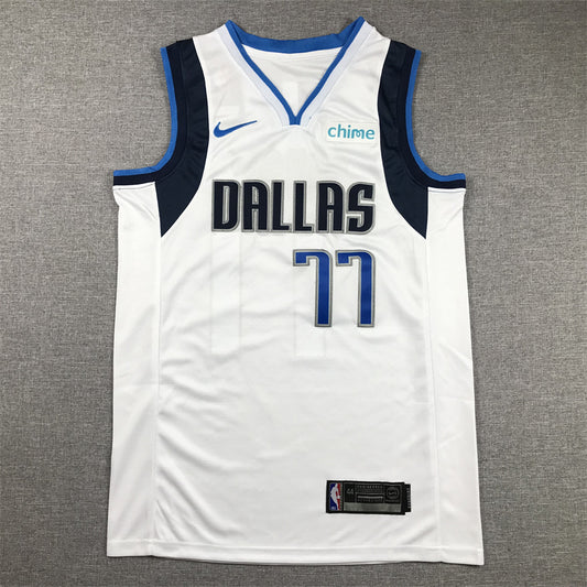 Men's Dallas Mavericks Luka Doncic #77 NBA White Replica Jersey1