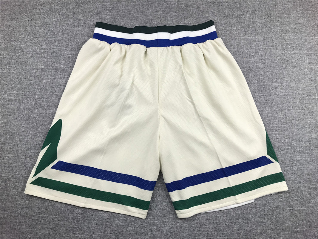 Men's Milwaukee Bucks White City Edition Basketball Shorts1