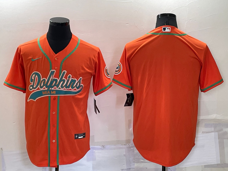Men's Miami Dolphins Orange Blank Jersey1