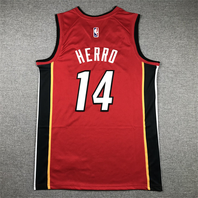 Men's Miami Heat Tyler Herro #14 Red 2022/23 Swingman Jersey1 - Statement Edition