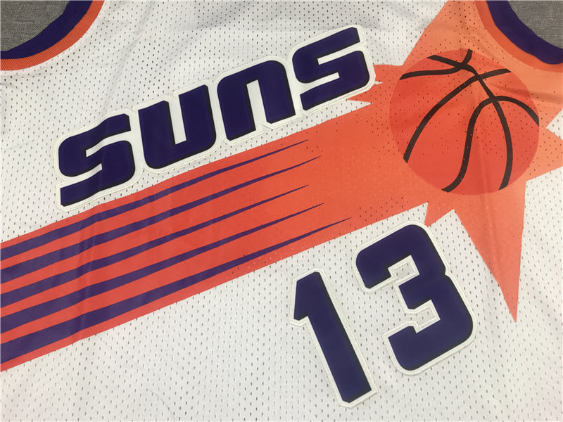 Men's Phoenix Suns Steve Nash #13 White 1996-97 Throwback Stitched Jersey1