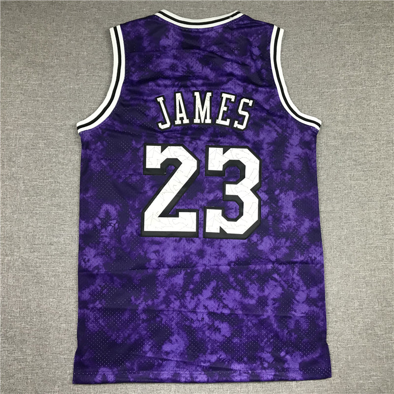 Men's Los Angeles Lakers LeBron James #23 Purple Galaxy Swingman Jersey1
