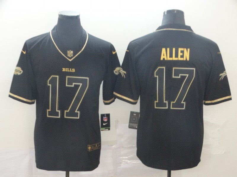 Men's Buffalo Bills Josh Allen #17 Black Alternate Player Game Jersey1