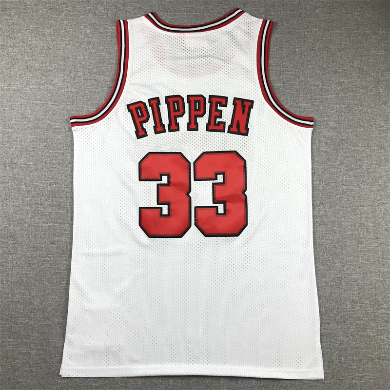 Men's Chicago Bulls Scottie Pippen 1997-98 White Hardwood Classics Swingman Jersey1