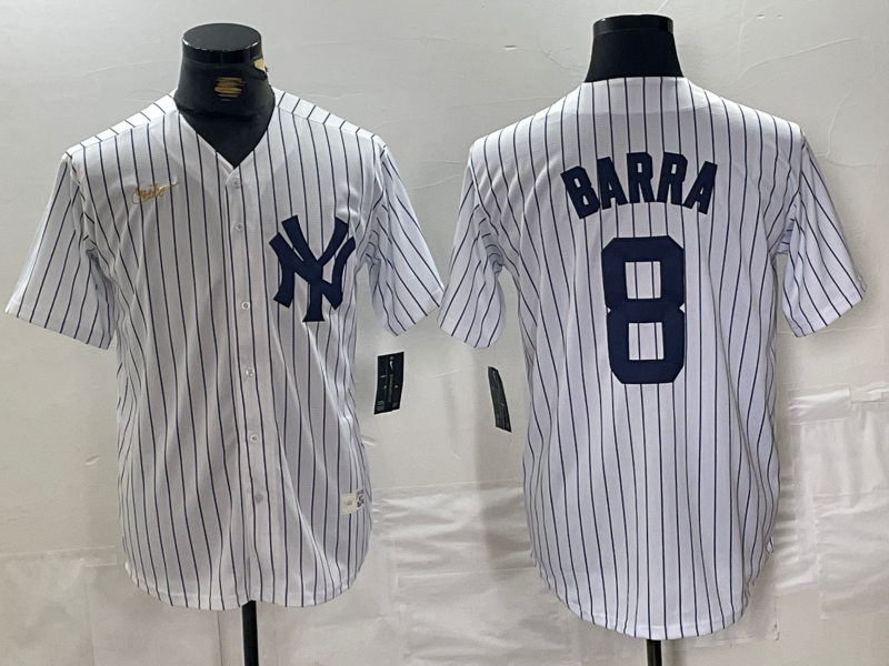 Men's New York Yankees Yogi Berra #8 White Home Cooperstown Collection Player Jersey1