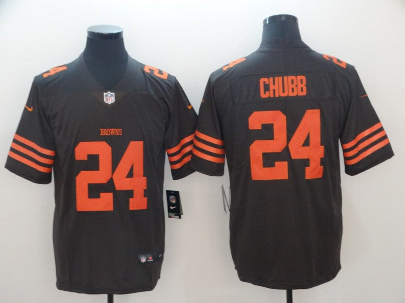 Men's Cleveland Browns Nick Chubb #24 Brown Player Game Jersey1