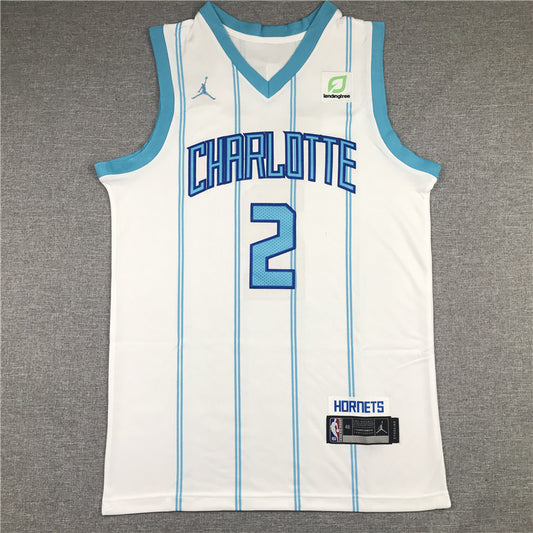 Men's Charlotte Hornets #2 LaMelo Ball White 2020-21 swingman jersey1