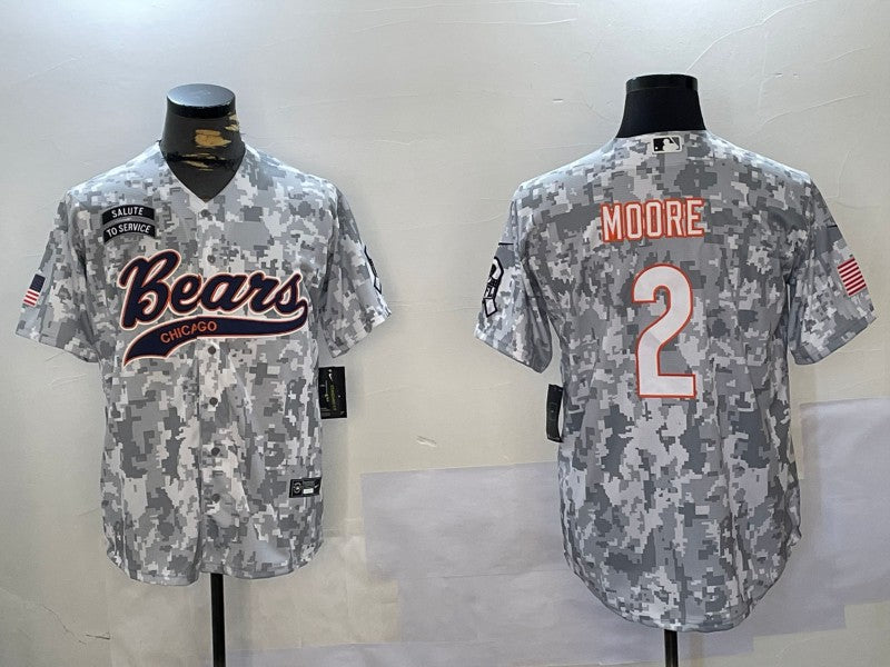 Men's Chicago Bears D.J. Moore #2 Arctic Camo 2024 Salute to Service Player Jersey1