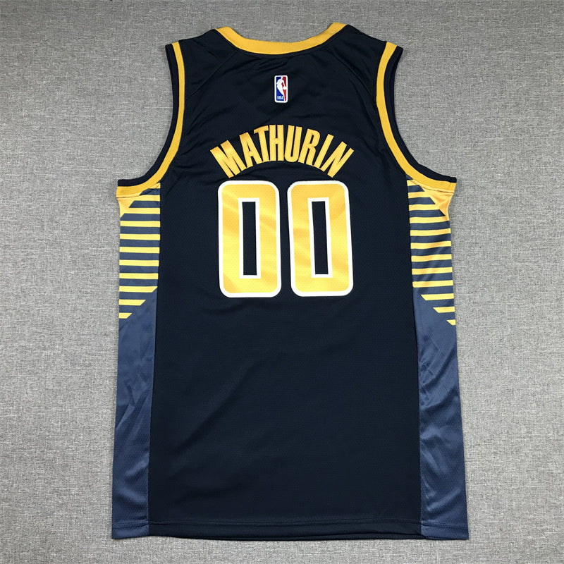 Men's Indiana Pacers Bennedict Mathurin #00 Navy Fast Break Replica Jersey1 - Icon Edition