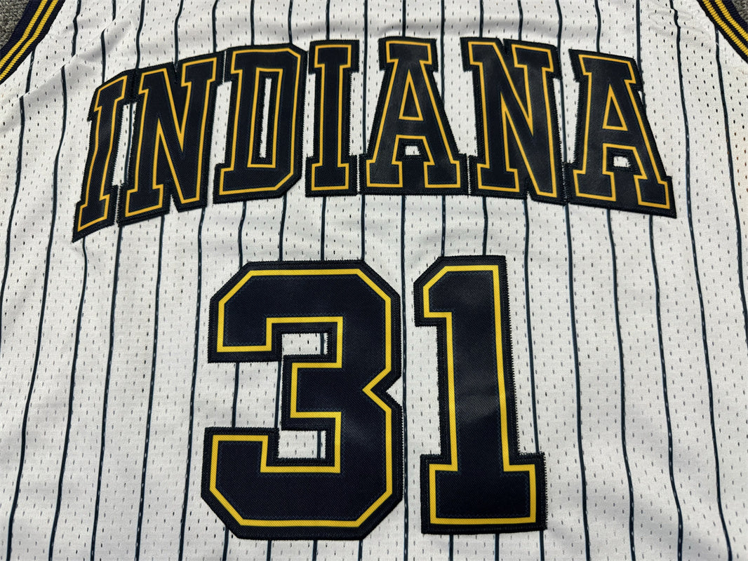 Men's Indiana Pacers Reggie Miller #31 White Hardwood Classics Swingman Jersey1