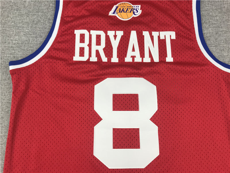 Men's 03 All Star Los Angeles Lakers Kobe Bryant Red Hardwood Classics Swingman Jersey1