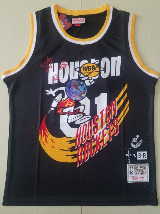 Men's Houston Rockets #01 NBA Black Classics Jersey1 - Joint Edition