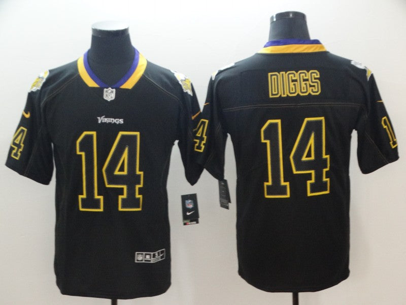 Men's Minnesota Vikings #14 Stefon Diggs Black Game Jersey1