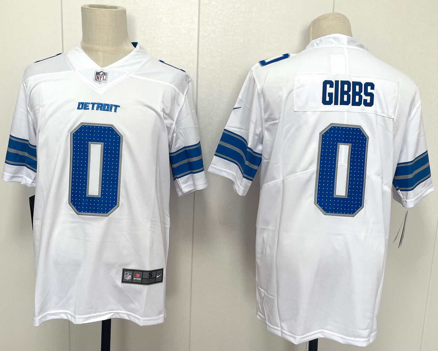 Men's Detroit Lions Jahmyr Gibbs #0 White Game Player Jersey