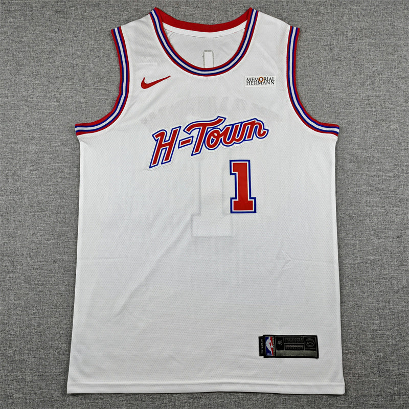 Amen Thompson #1 Houston Rockets White 2025-26 Swingman Jersey City Edition - JerseysFreak