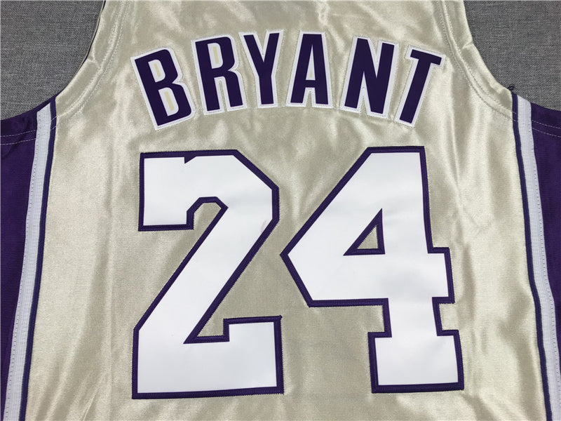 Men's Los Angeles Lakers Kobe Bryant Gold Hall of Fame Hardwood Classics Jersey1