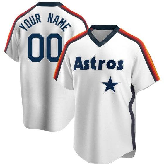 Men's Houston Astros White Cooperstown Collection Custom Jersey1
