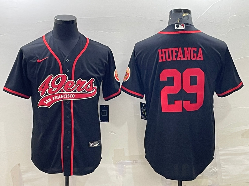 Men's San Francisco 49ers Talanoa Hufanga #29 Black Game Jersey1 Joint Edition