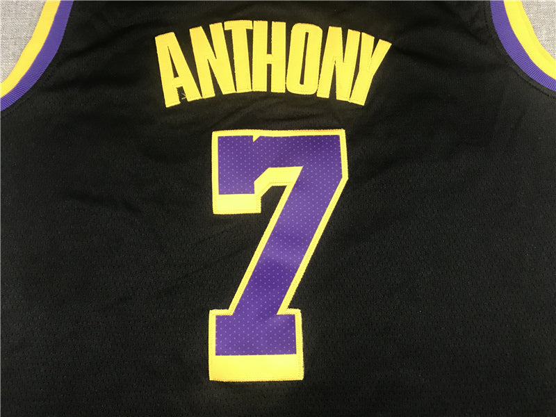 Men's Los Angeles Lakers Carmelo Anthony Black 2020/21 Swingman Player Jersey1