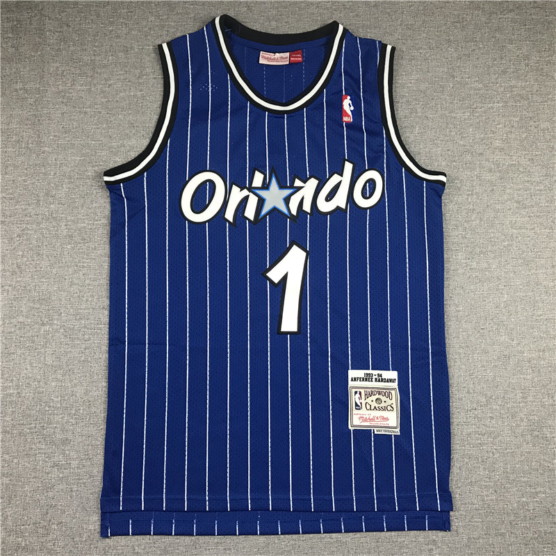 Men's Orlando Magic Penny Hardaway #1 Blue Hardwood Classics Swingman Jersey1