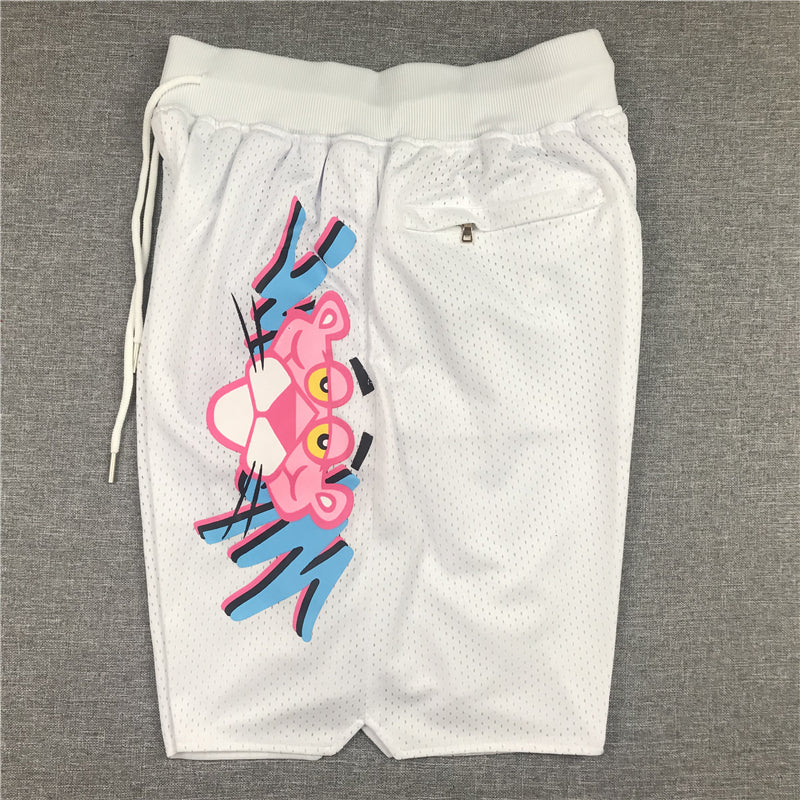 Men's Miami Heat Pink Panther White Basketball Shorts1