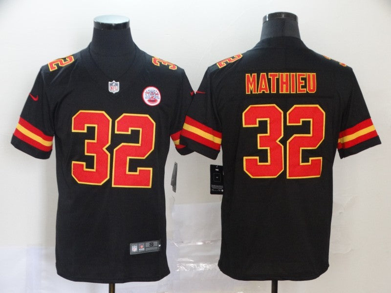 Men's Kansas City Chiefs Tyrann Mathieu #32 Black Game Jersey1