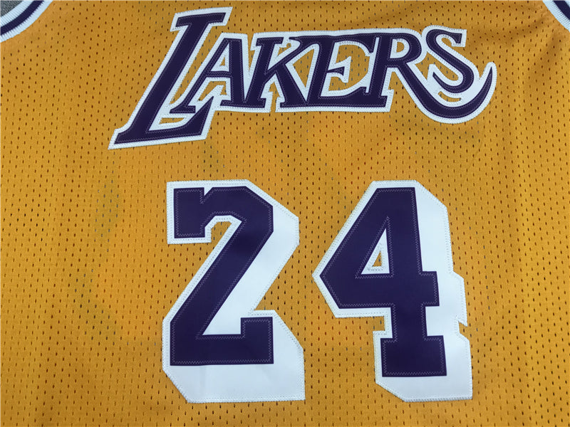 Men's Los Angeles Lakers Kobe Bryant #24 Gold 2007-08 Hardwood Classics Authentic Player Jersey1