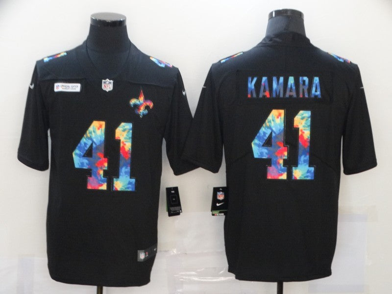 Men's New Orleans Saints Alvin Kamara #41 Black Game Player Jersey1