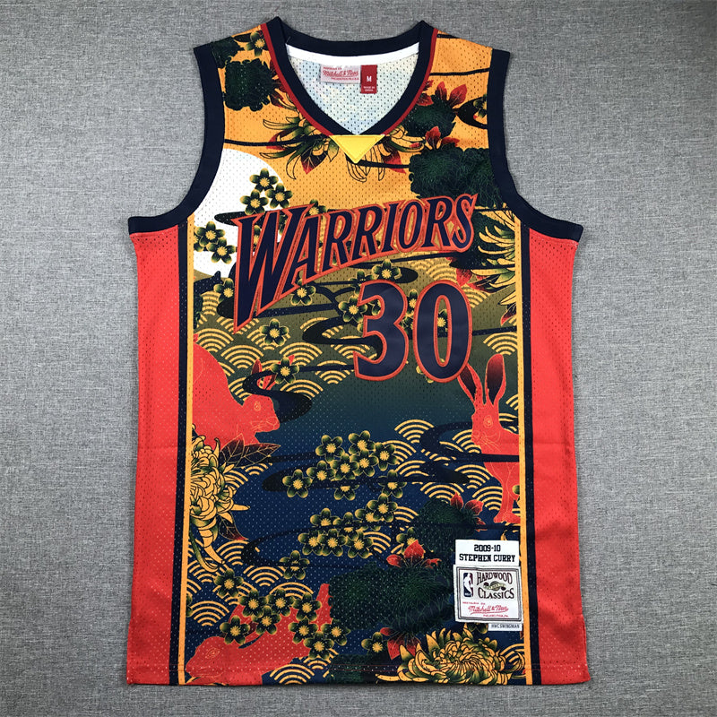 Men's Golden State Warriors Stephen Curry #30 Year of Rabbit Edition Hardwood Classics Game Jersey