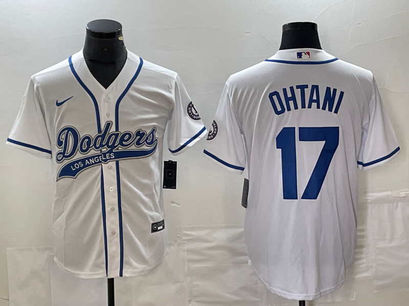 Men's Los Angeles Dodgers Shohei Ohtani #17 White Player Jersey1 Joint Edition