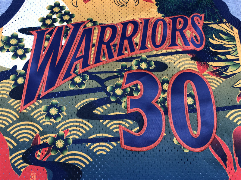 Men's Golden State Warriors Stephen Curry #30 Year of Rabbit Edition Hardwood Classics Game Jersey