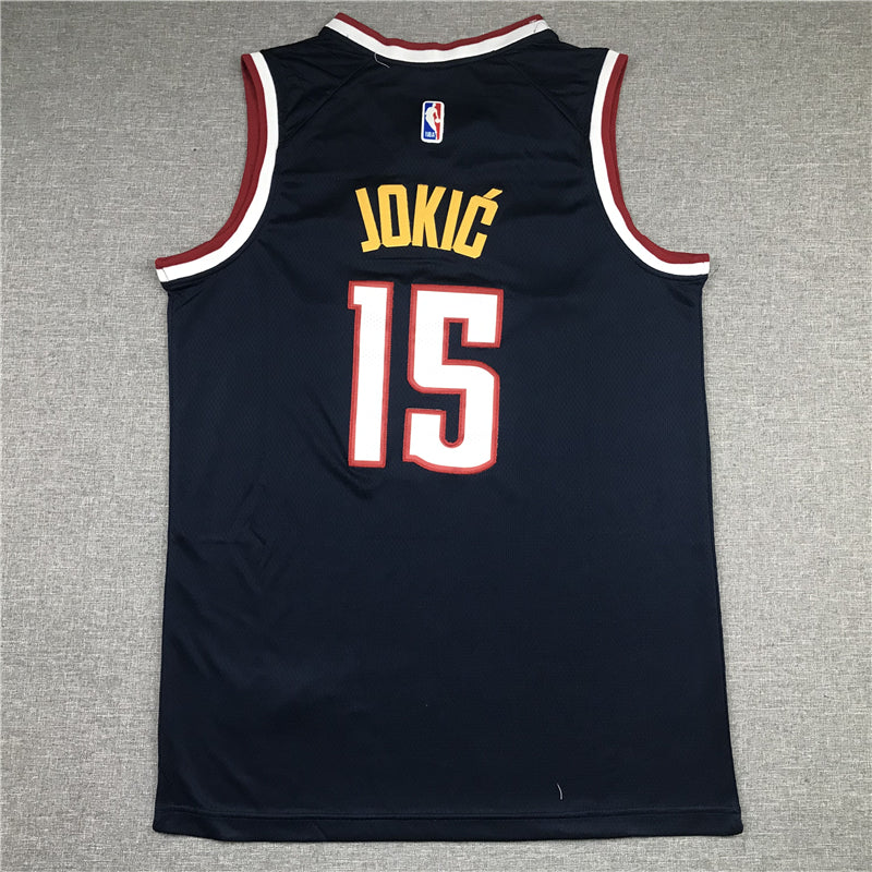 Men's Denver Nuggets Nikola Jokic #15 NBA Navy 2020/21 Swingman Jersey1