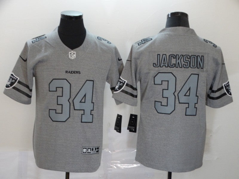 Men's Las Vegas Raiders Bo Jackson #34 Gray Game Jersey1
