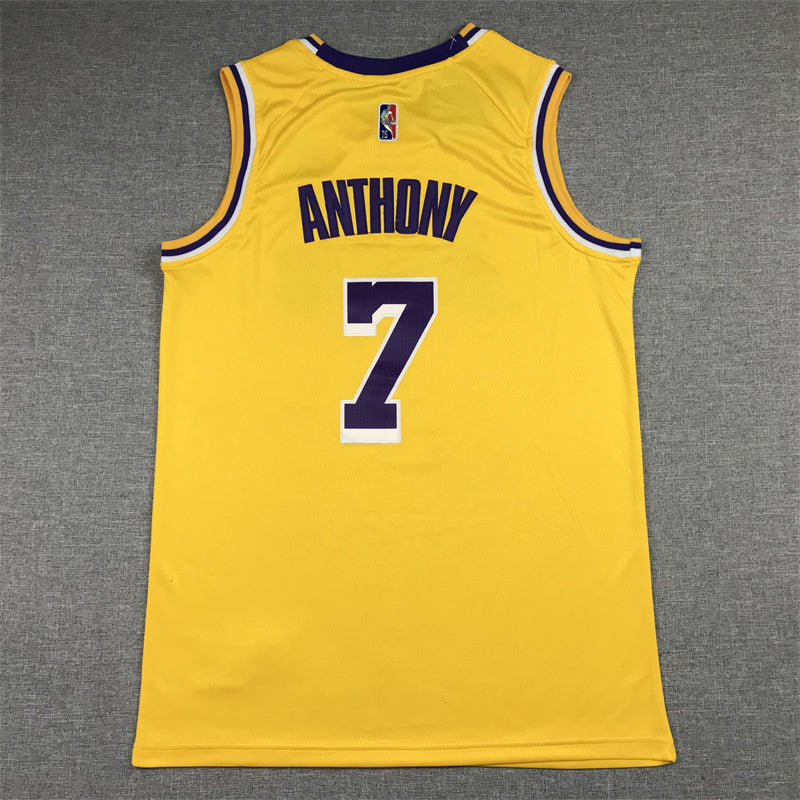 Men's Los Angeles Lakers Carmelo Anthony Gold 2021/22 Fast Break Replica Jersey1