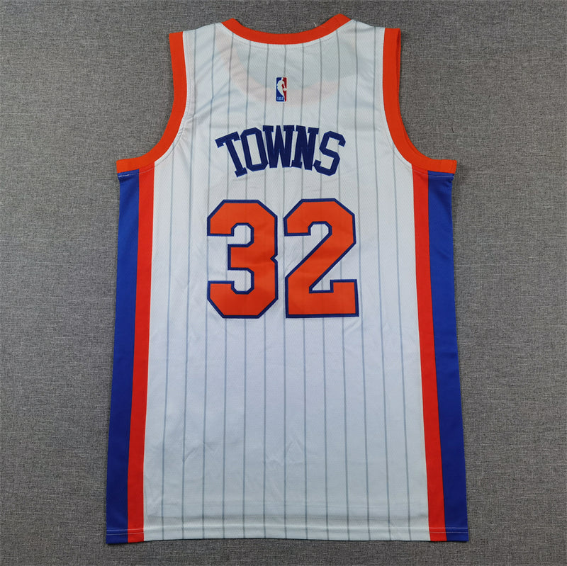 Men's New York Knicks Karl-Anthony Towns #32 White 2024/25 Game Jersey - City Edition