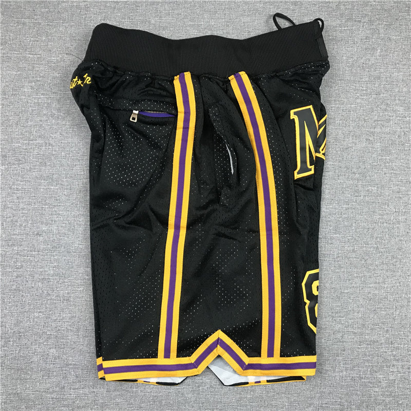 Men's Los Angeles Lakers MAMBA Black Basketball Shorts1