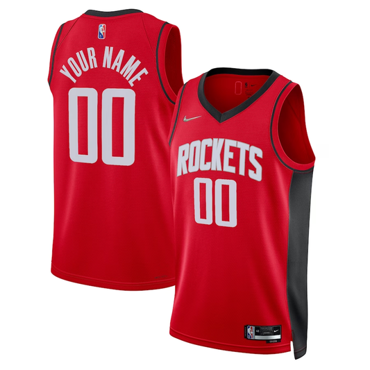 Men's Houston Rockets Red 2021/22 Diamond Swingman Custom Jersey1 - Icon Edition
