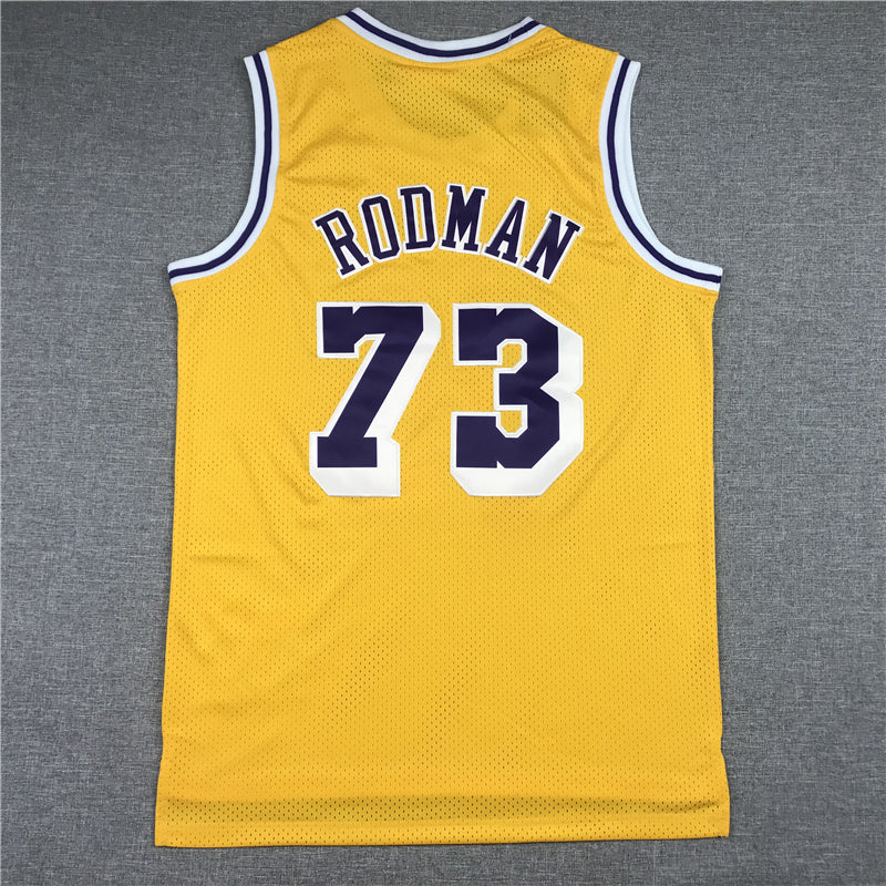 Men's Los Angeles Lakers Dennis Rodman Classics Swingman Jersey1 - Retro Yellow