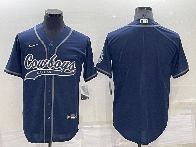 Men's Dallas Cowboys Navy Blank Jersey1