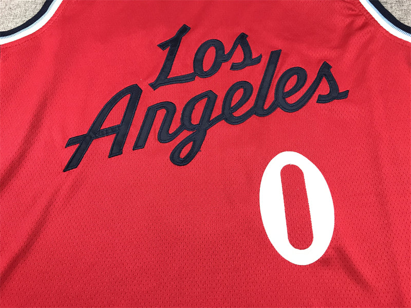 Men's LA Clippers Russell Westbrook #0 Red Swingman Player Jersey1