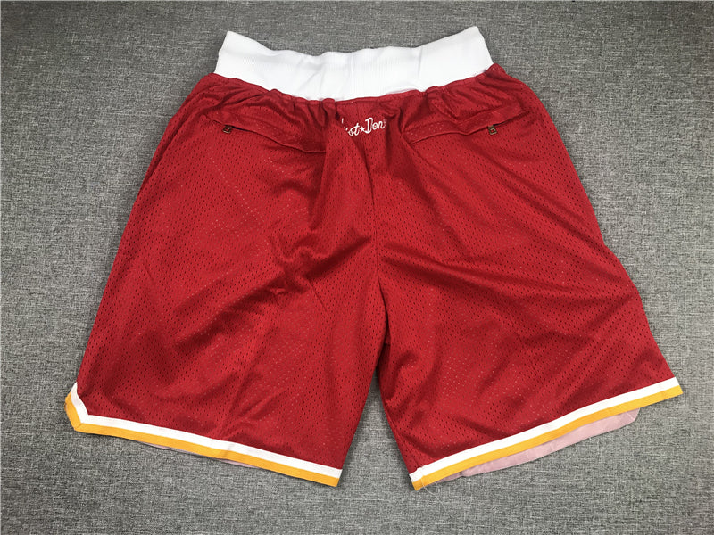 Men's Houston Rockets Red Hardwood Classics Basketball Shorts1